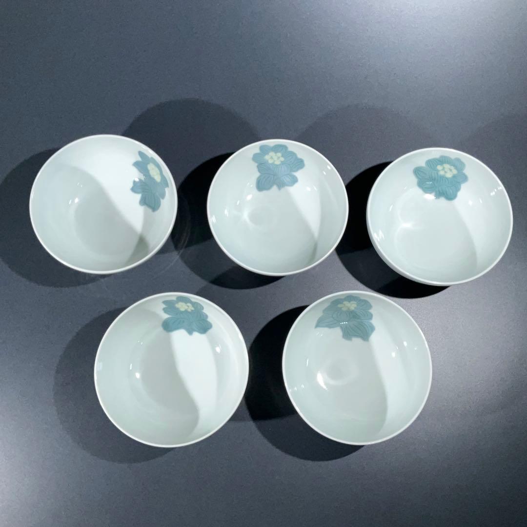 小鉢５客組　島田文雄　彩磁ふきのとう文　東京藝大教授　R0963お15