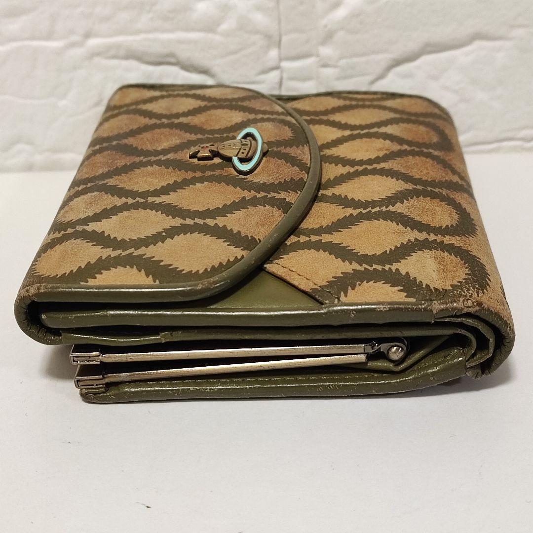 ヴィヴィアン・ウエストウッド　スクイグル柄　　がま口財布　ボーンクラスプ