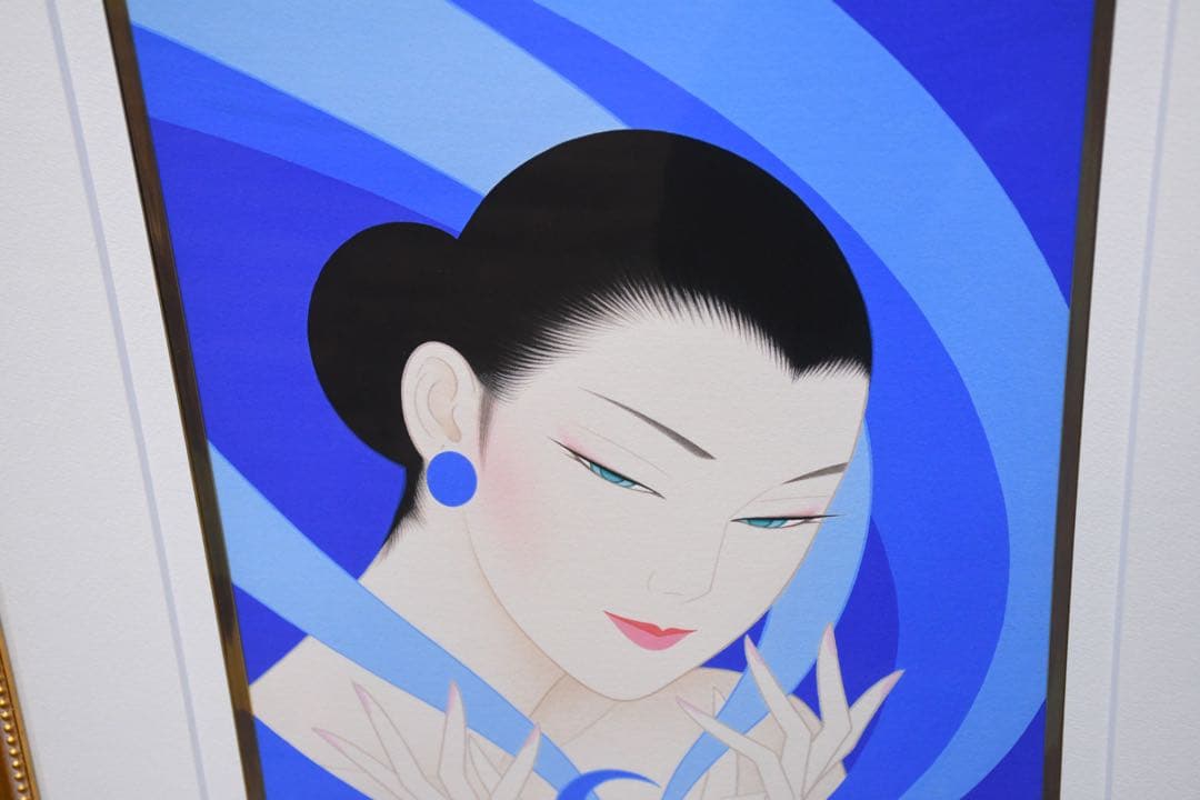 ECK24 真作 鶴田一郎 知の月 エディション17/200 ジークレー 額装