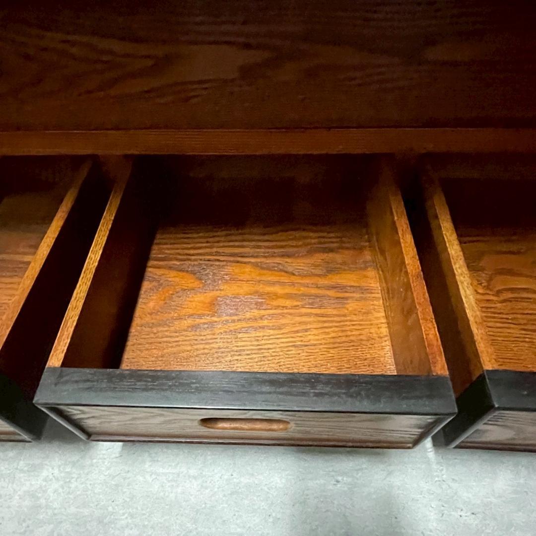 昭和レトロ アンティーク関西長火鉢 古民家家具 総欅無垢材 テーブル