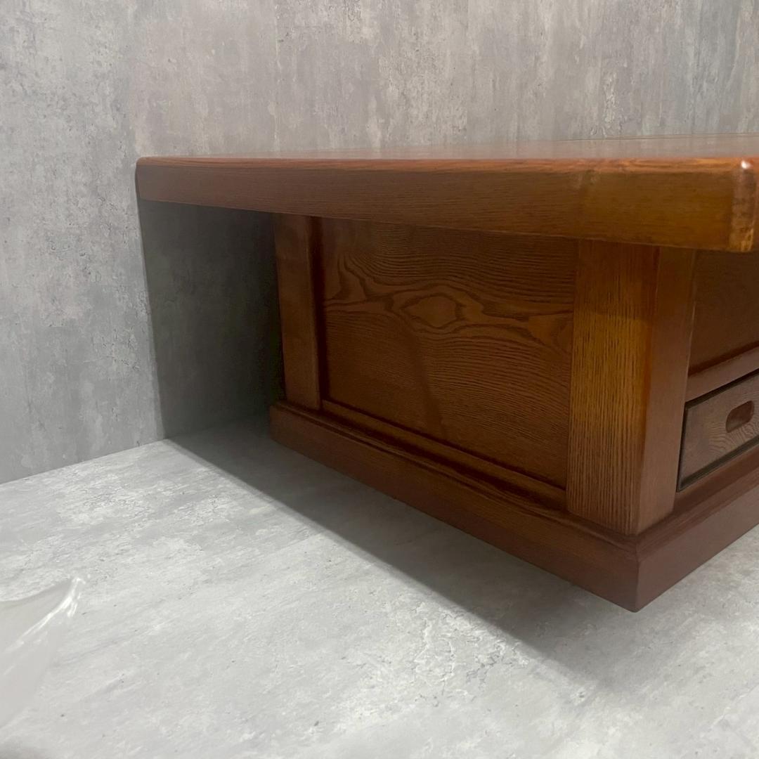 昭和レトロ アンティーク関西長火鉢 古民家家具 総欅無垢材 テーブル