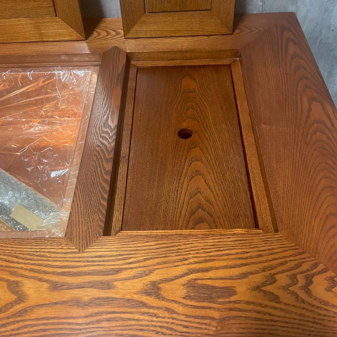 昭和レトロ アンティーク関西長火鉢 古民家家具 総欅無垢材 テーブル