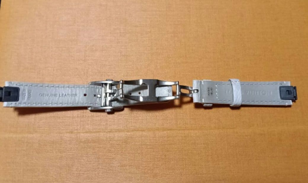 タンブール用 モノグラム・ホワイト キャンバス ストラップ S+純正Dバックル