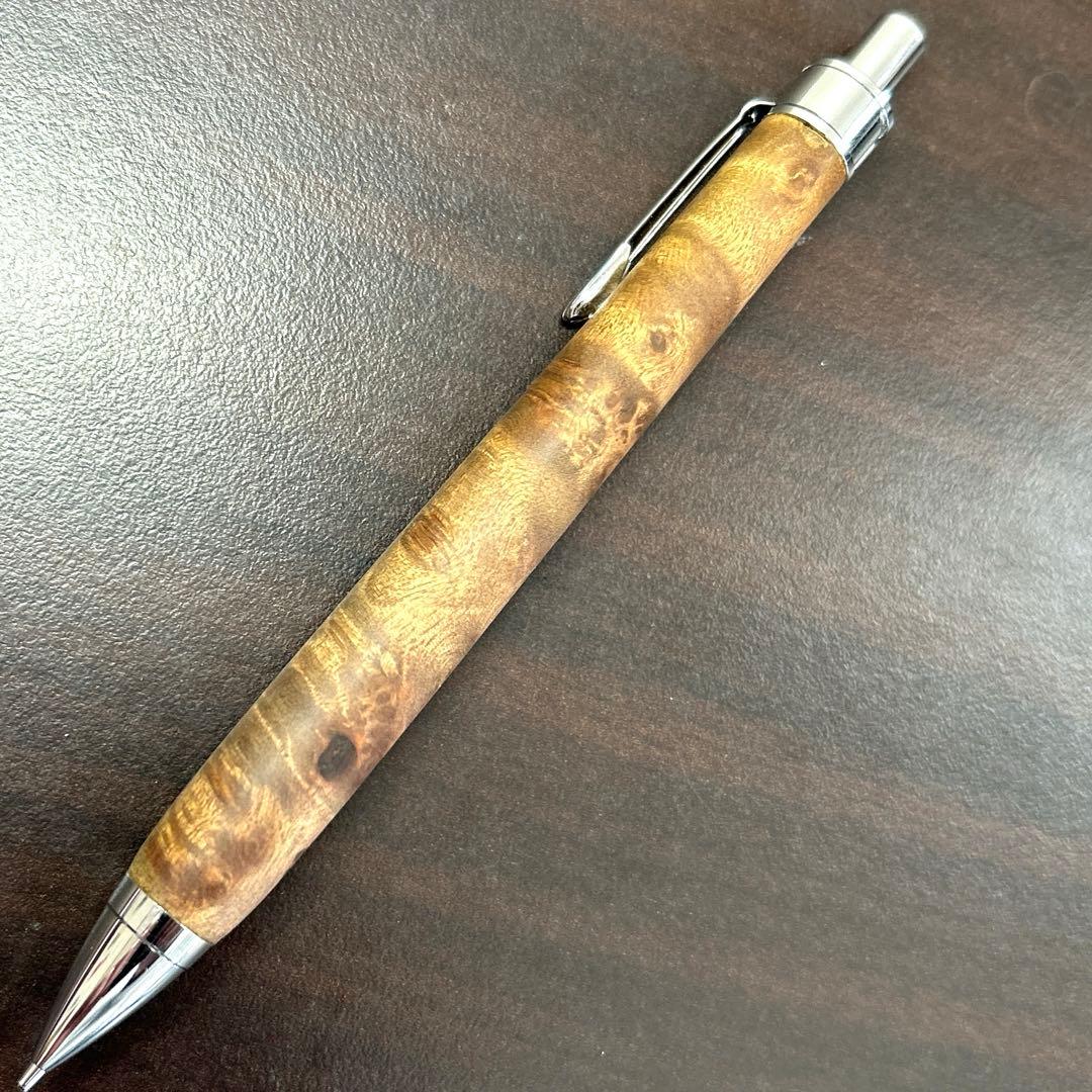 値下げ可能❗️『黄金樟』マーブルウッド瘤 最極上シャーペン 工房楔固定式金具付き