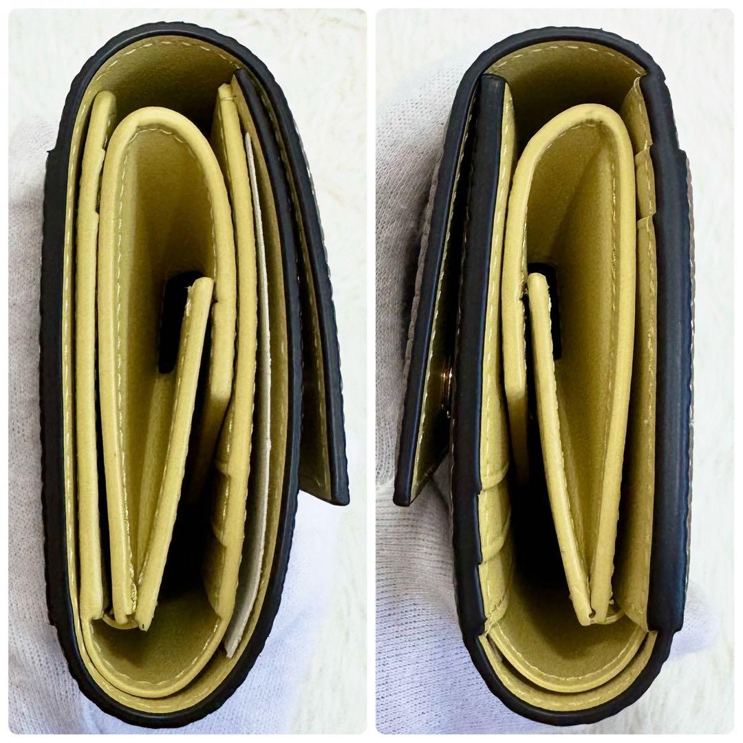 未使用級✨現行 BONAVENTURA フラップ スモールウォレット グレージュ