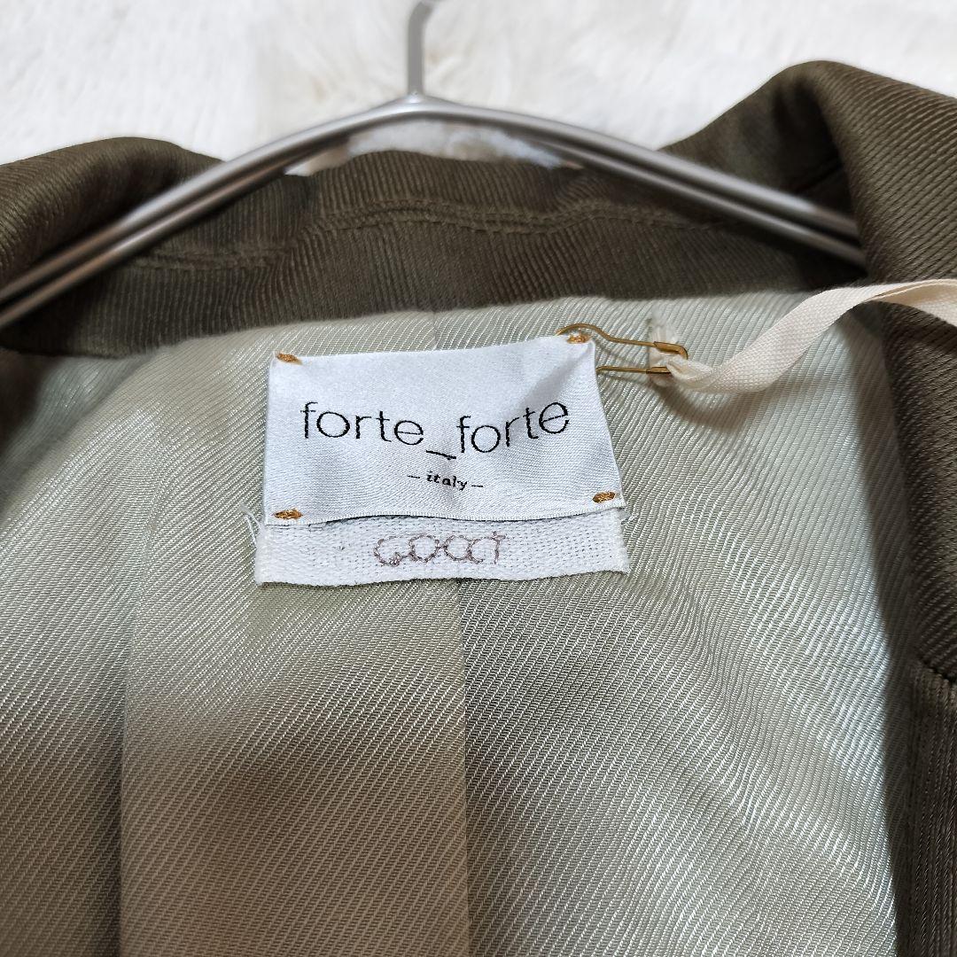 【新品タグ付】forte_forte ダブルブレストチェスターコート カーキ