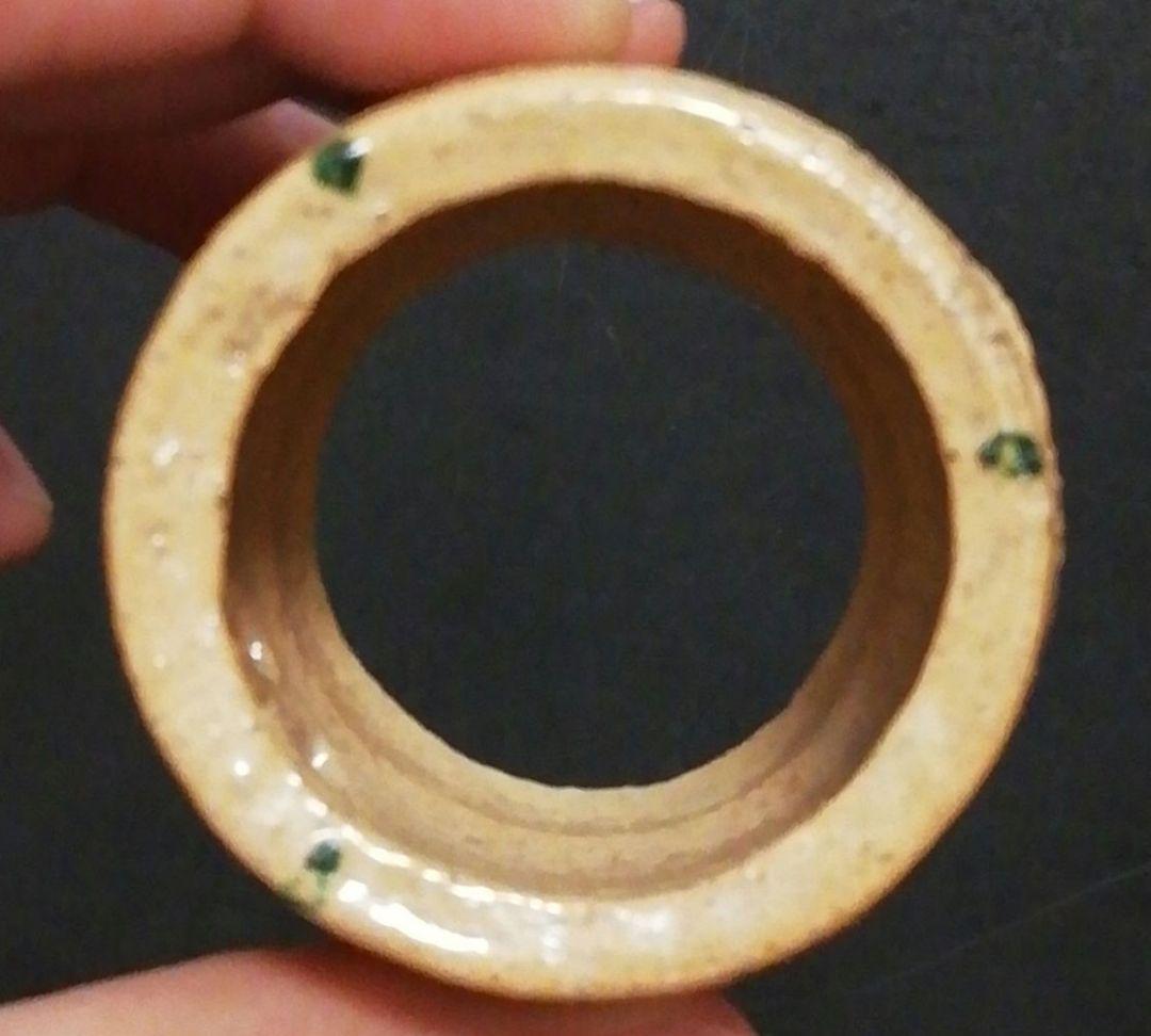 九代　大樋長左衛門作　大樋焼　七宝　透　蓋置　共箱　共布　茶道具