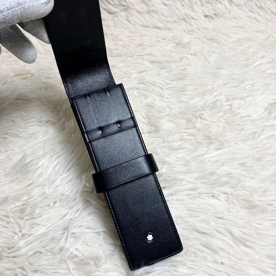 【美品】MONTBLANC モンブラン ペンケース レザーブラック 付属品付き