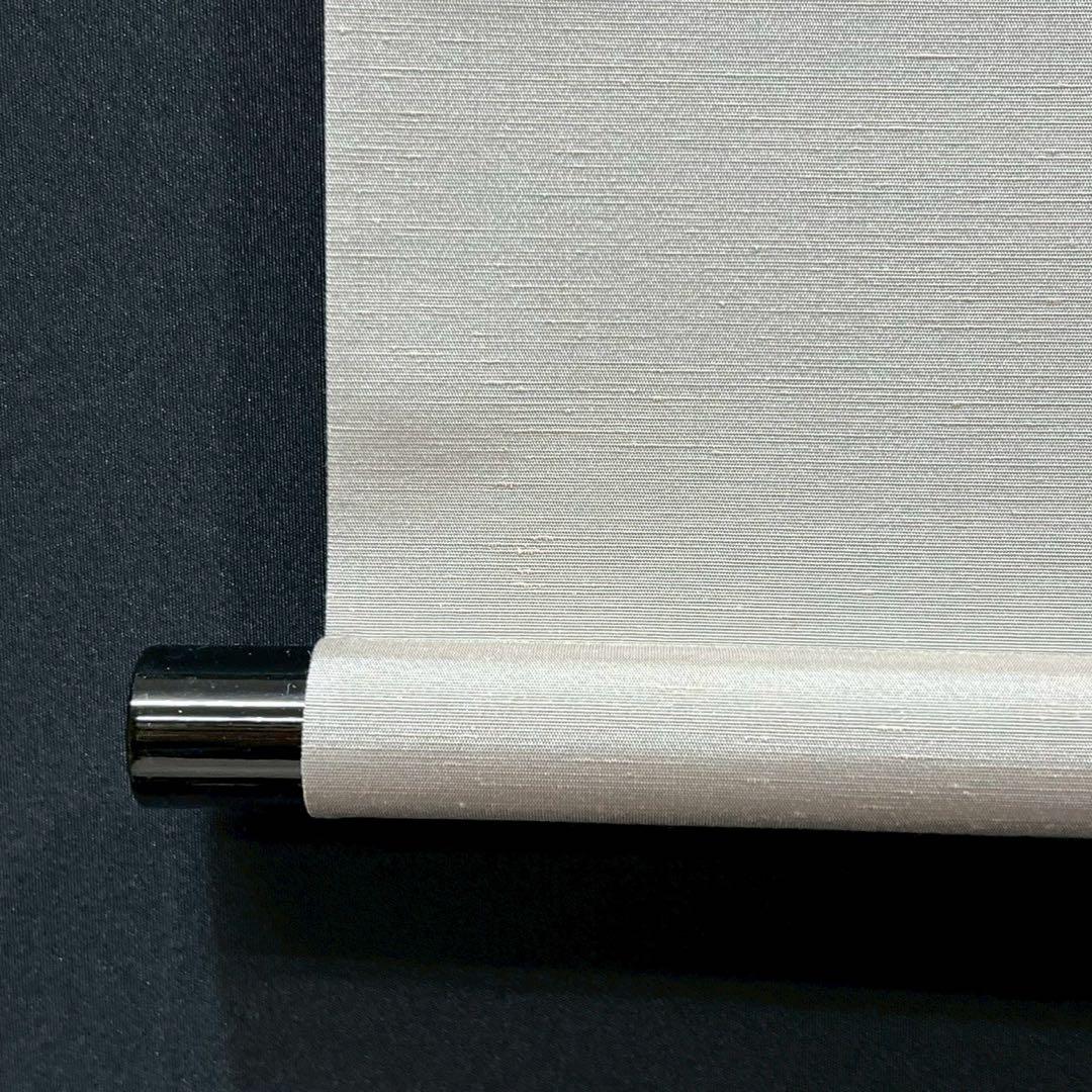 4166 橋本紹尚 久志画 「梶の葉と糸巻きの図 涼風」 共箱 掛軸 臨済宗