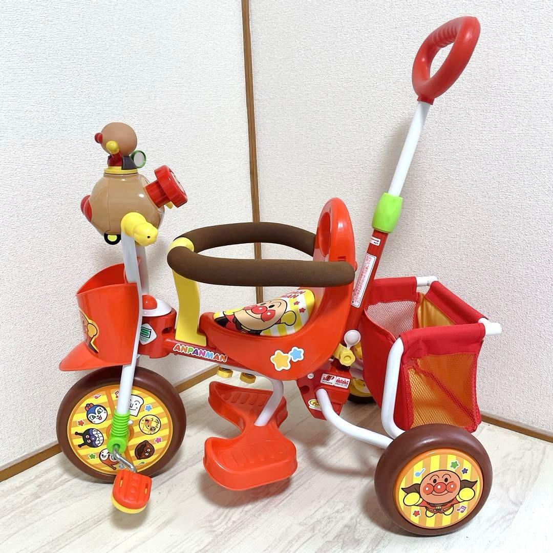 美品 エム・アンド・エム おでかけ三輪車 わくわくアンパンマンごうピースII