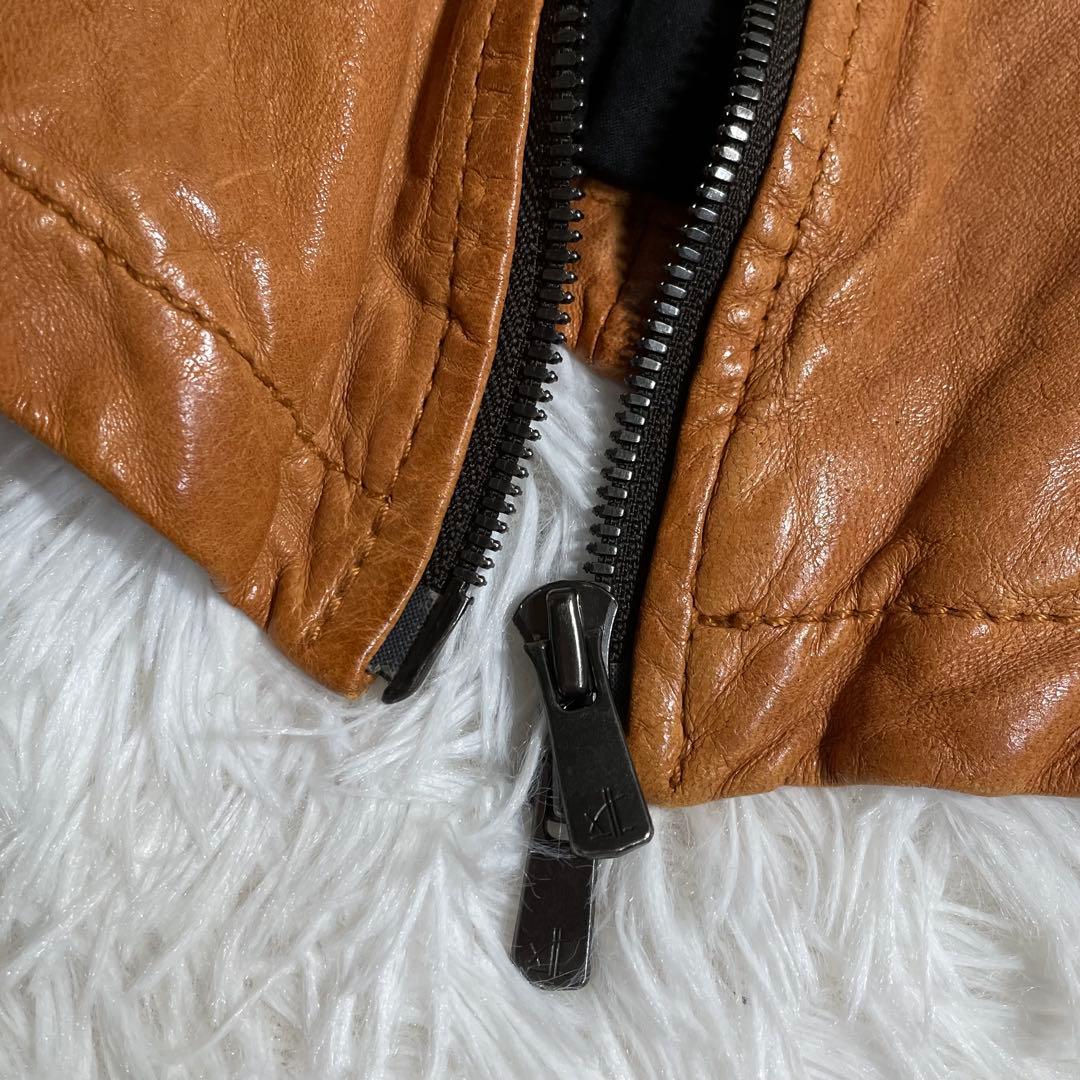 キャシージェーン ラムレザージャケット ウォッシュド加工