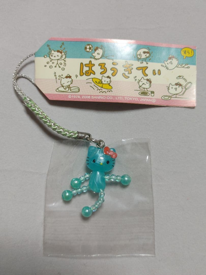 ハローキティ　2006年　棒　根付け　グリーン