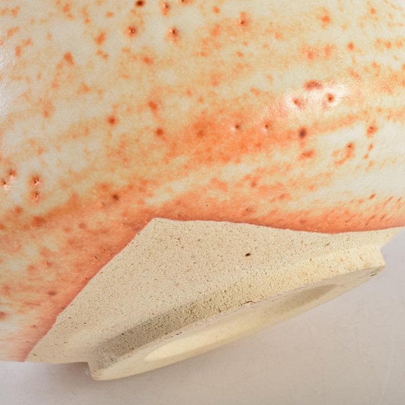 茶道具　若尾利貞作　志野茶碗　仕覆付　共布共箱　C　R9225