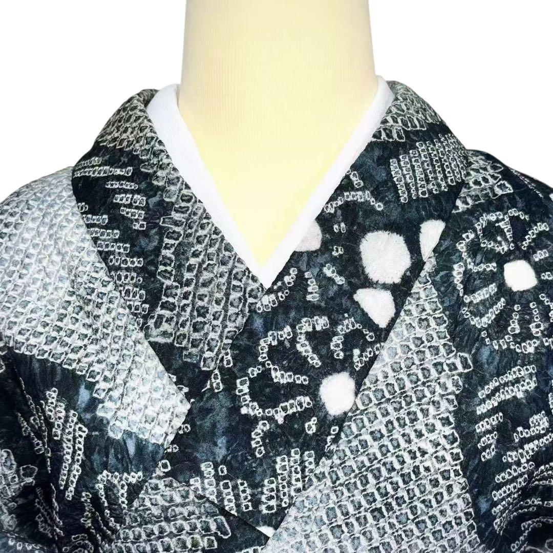 A73有松鳴海絞り高級浴衣 希有辻ヶ花綿　美品　女子会　花火大会　身丈161cm