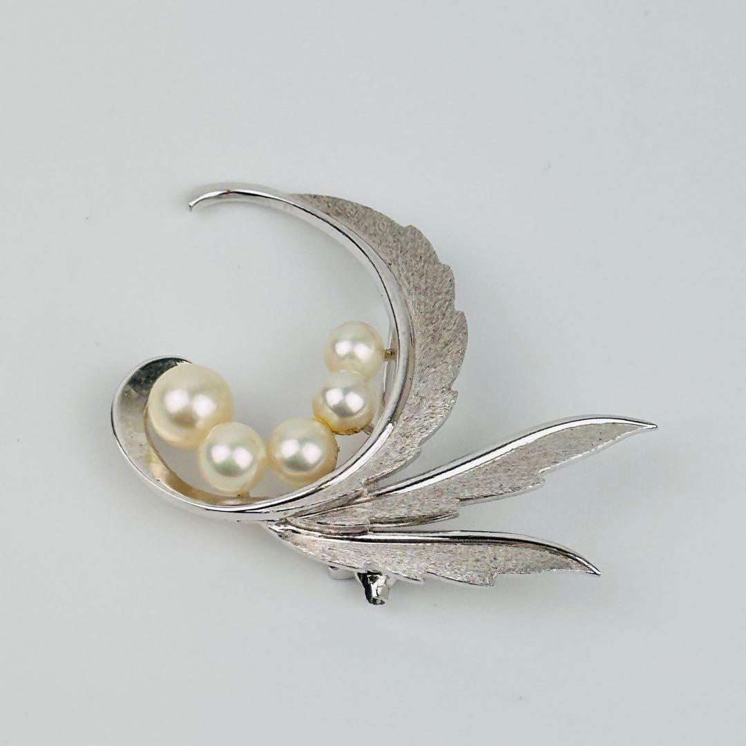 ミキモト　上品　シルバー パール ブローチ 約5cm アクセサリー