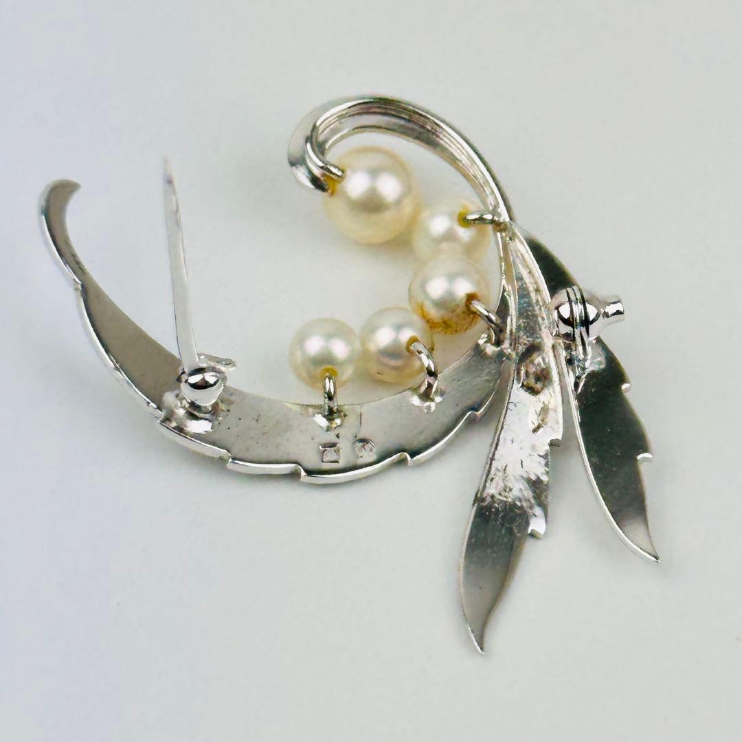 ミキモト　上品　シルバー パール ブローチ 約5cm アクセサリー