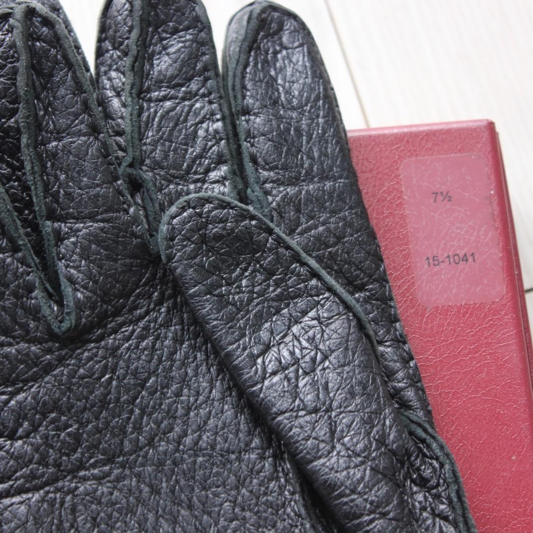 値下！定価12万/美品 デンツ ペッカリー手袋 15-1041 7ハーフ 黒