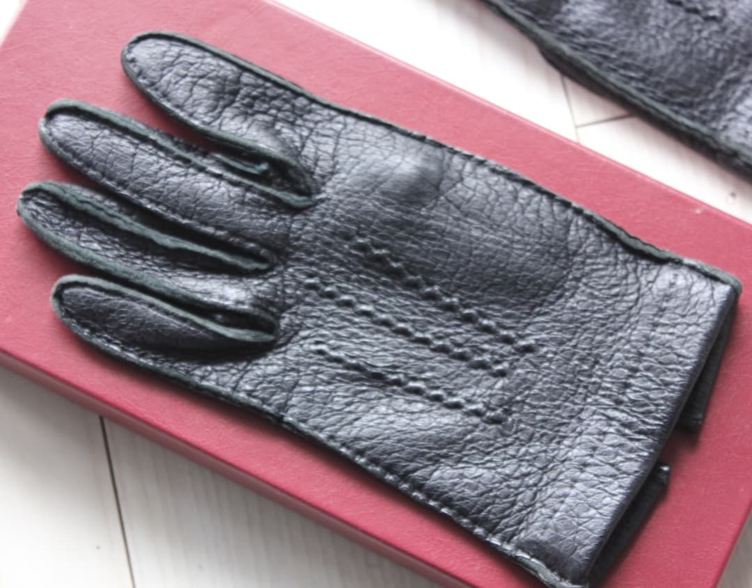 値下！定価12万/美品 デンツ ペッカリー手袋 15-1041 7ハーフ 黒