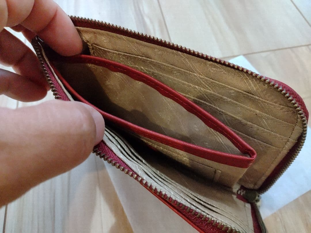 ダコタ財布レッド L字ファスナー