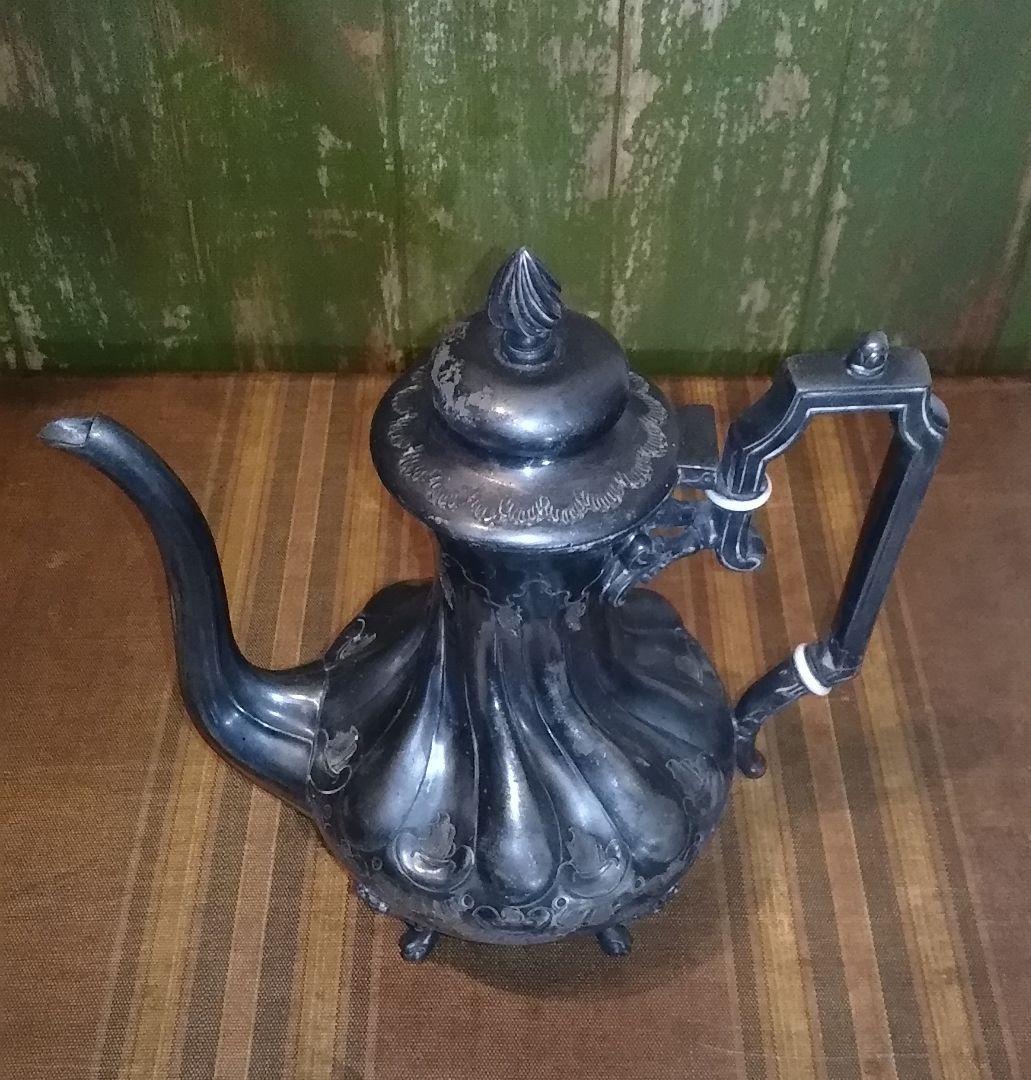 フランスアンティークシルバーコーヒーポットティーポットアール・ヌーヴォーロココ