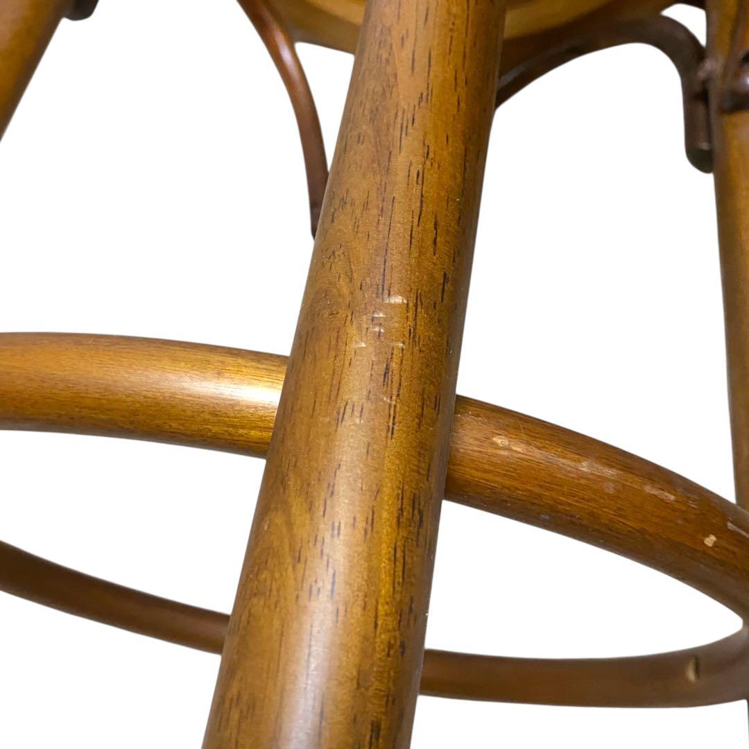 木製 カウンターチェア ハイバースツール 曲木デザイン クッション座面 ②