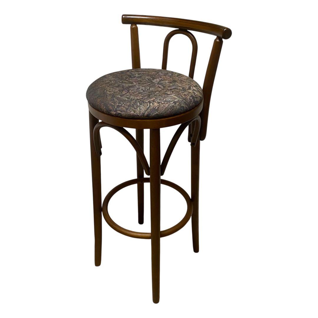 木製 カウンターチェア ハイバースツール 曲木デザイン クッション座面 ②