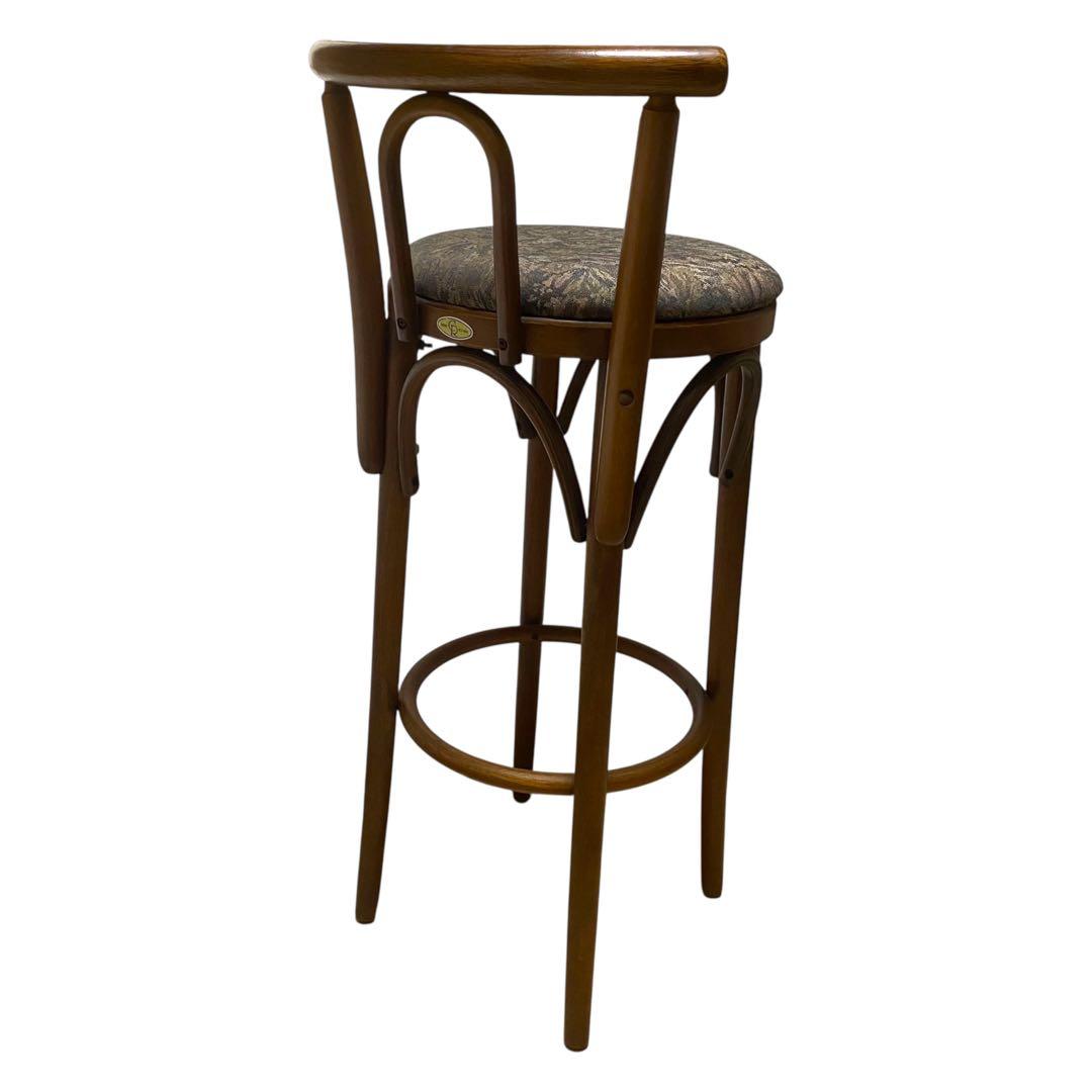 木製 カウンターチェア ハイバースツール 曲木デザイン クッション座面 ②