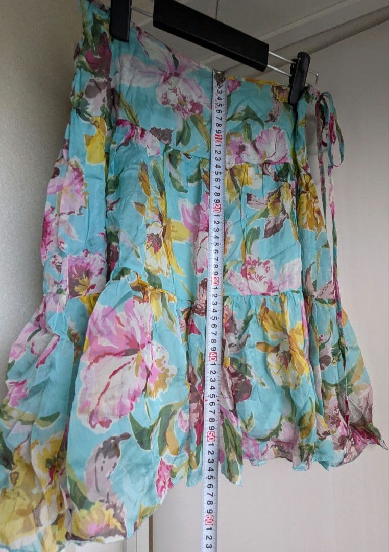 Blumarine 青花柄フリルスカート 約55cm