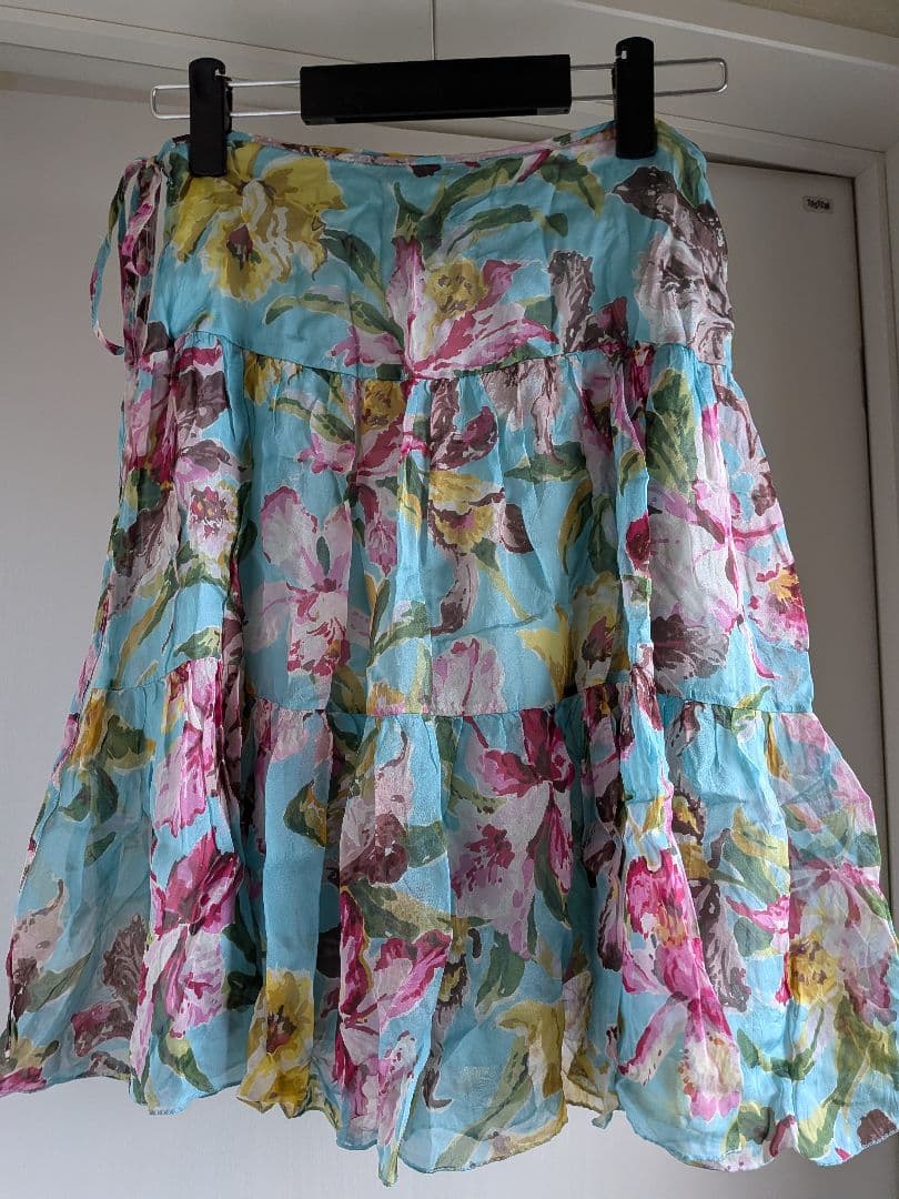 Blumarine 青花柄フリルスカート 約55cm