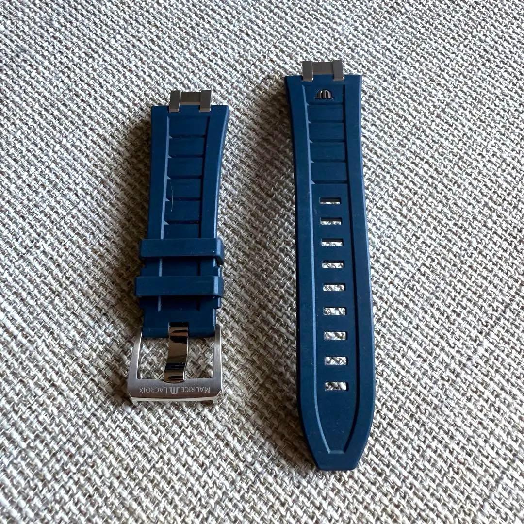 モーリスラクロア アイコン 39mm 純正ラバー ベルト 青 ブルー