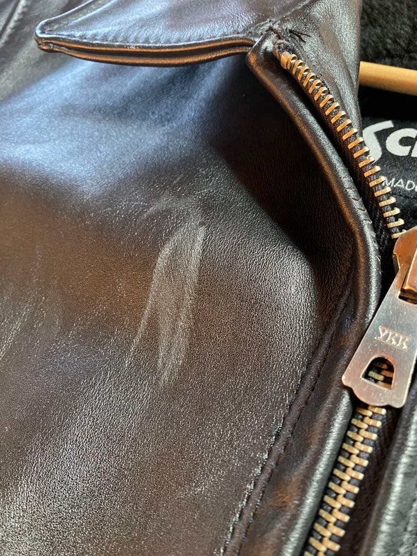 90's Schott 642 襟付きシングルライダースジャケット　size38