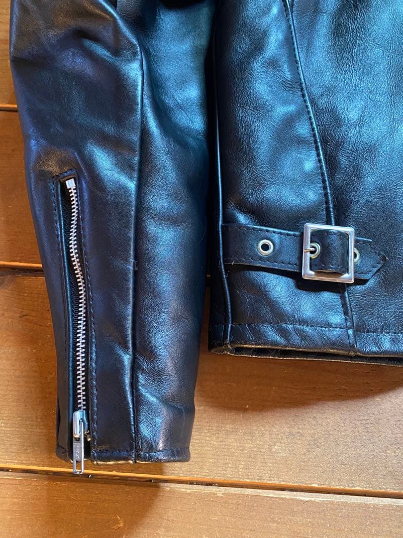 90's Schott 642 襟付きシングルライダースジャケット　size38