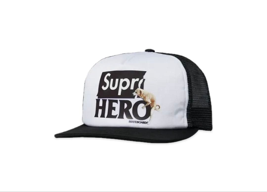 supreme antiheroメッシュキャップ ブラック