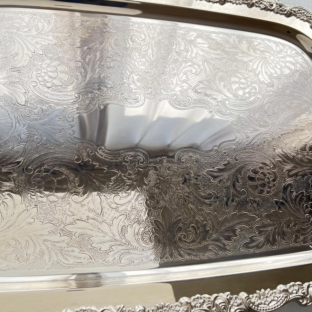 【ONEIDA】ギャラリートレー【シルバープレート】61cm ハンドル 大型