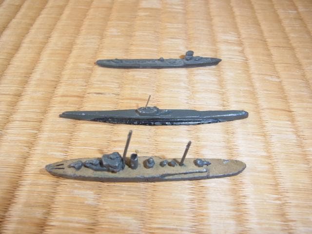 美品 1920年（大正時代）頃 希少 英国製◆メタルシップ（金属製船）軍艦11隻