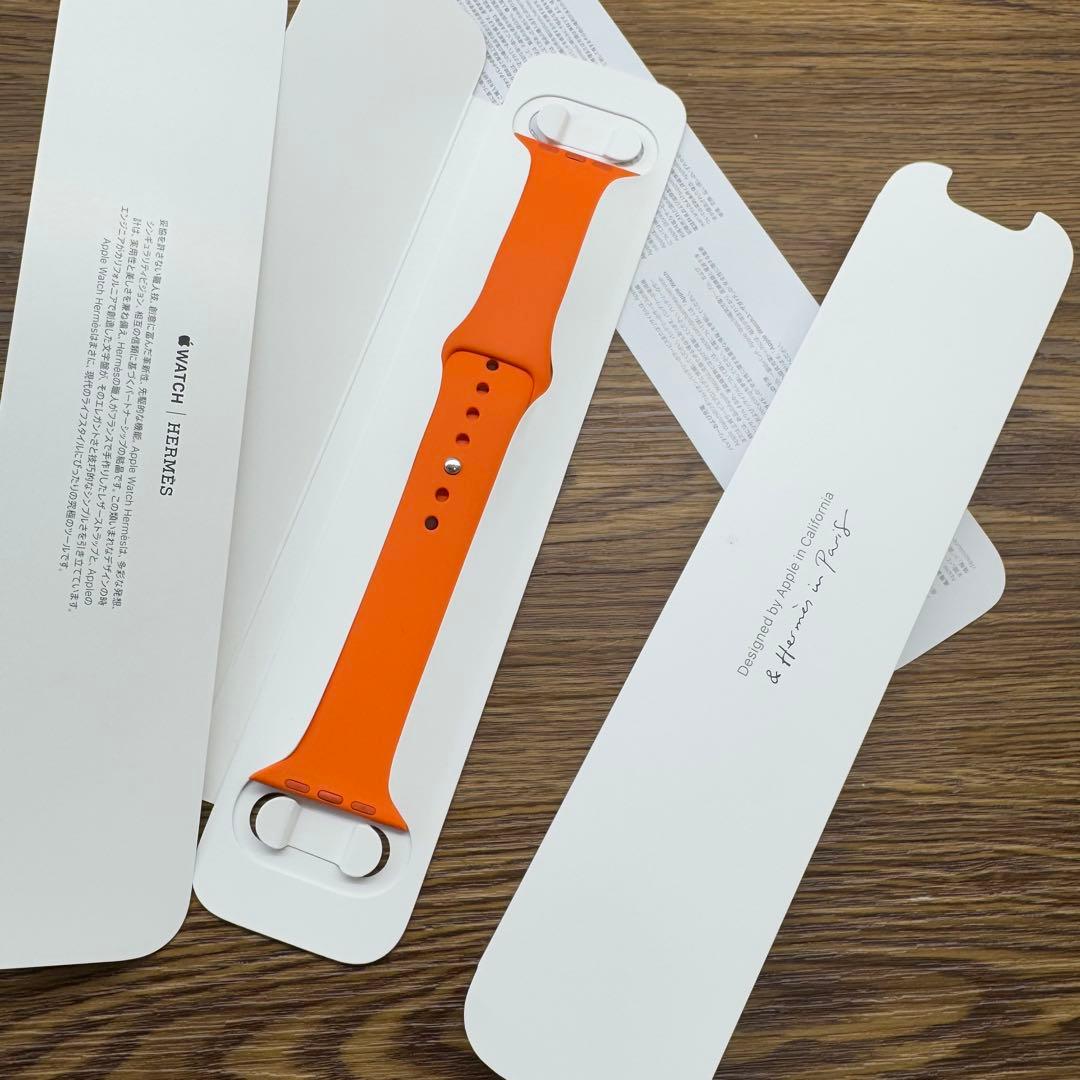 2247 Apple Watch エルメス　オレンジ　ラバー　スポーツ　シリコン