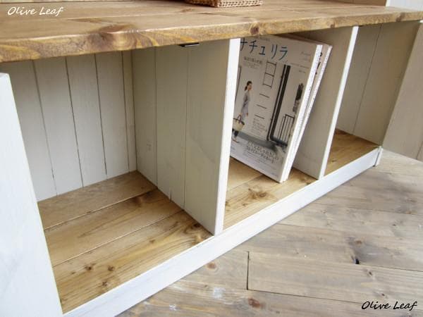 サイズ、デザインオーダー可！●２扉ローキャビネット●シャビーホワイト●受注製作