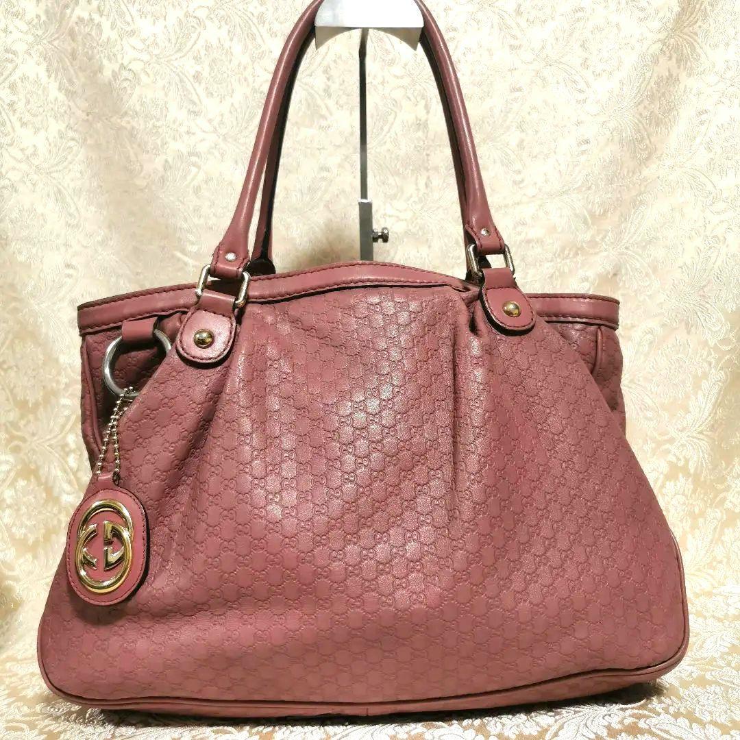 GUCCI ピンクレザーショルダーバッグ