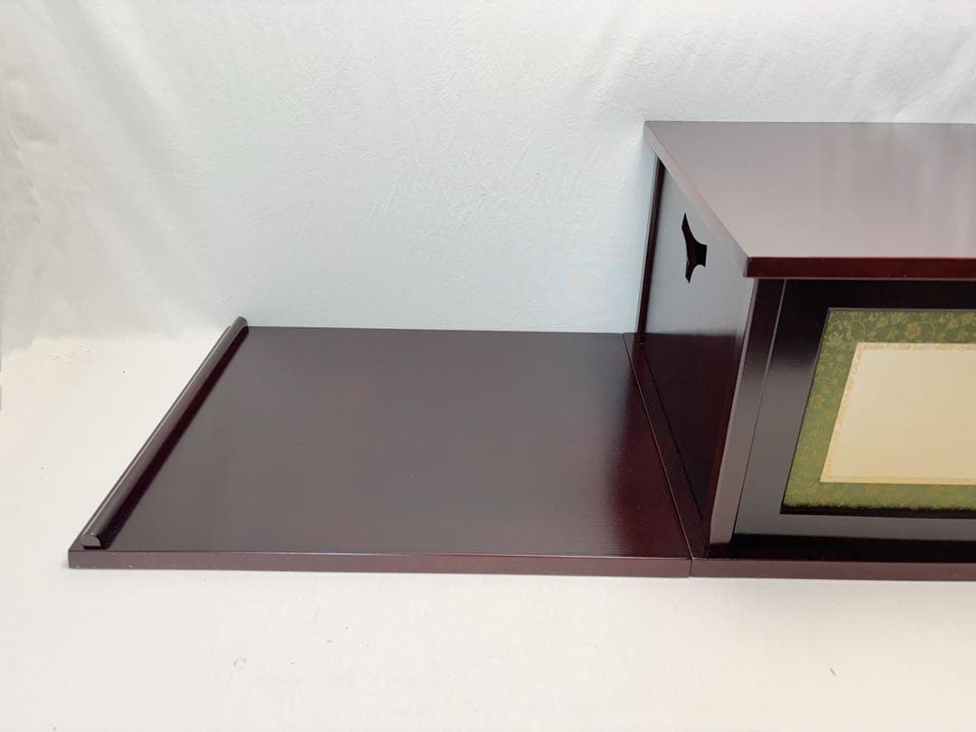 ほぼ未使用 茶道具 小袋棚 表千家 即中斎好写 銀摘み 溜塗 糸目 組立式 紙箱