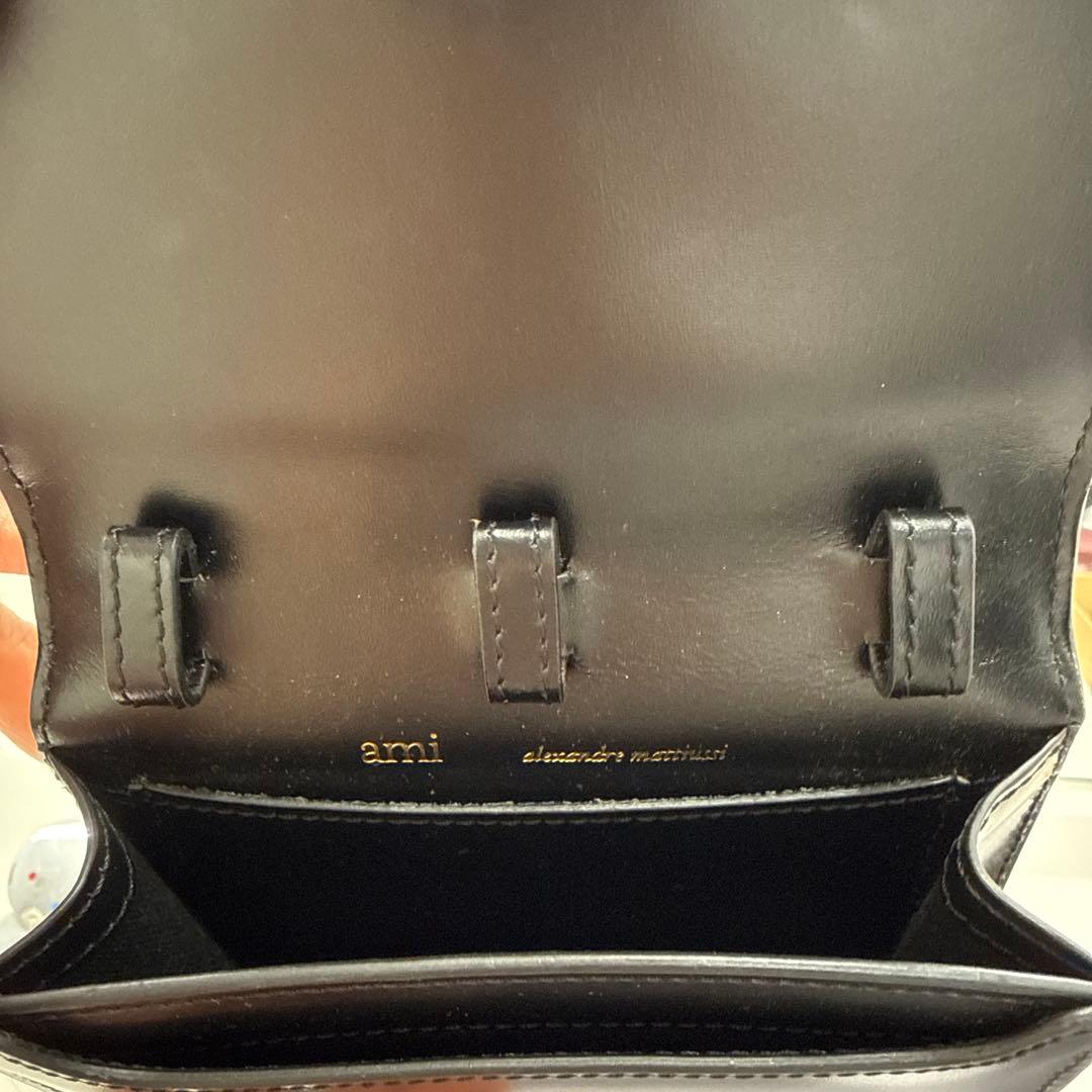 Ami paris ハートロゴ レザー　カードホルダー　 ウォレット　ブラック