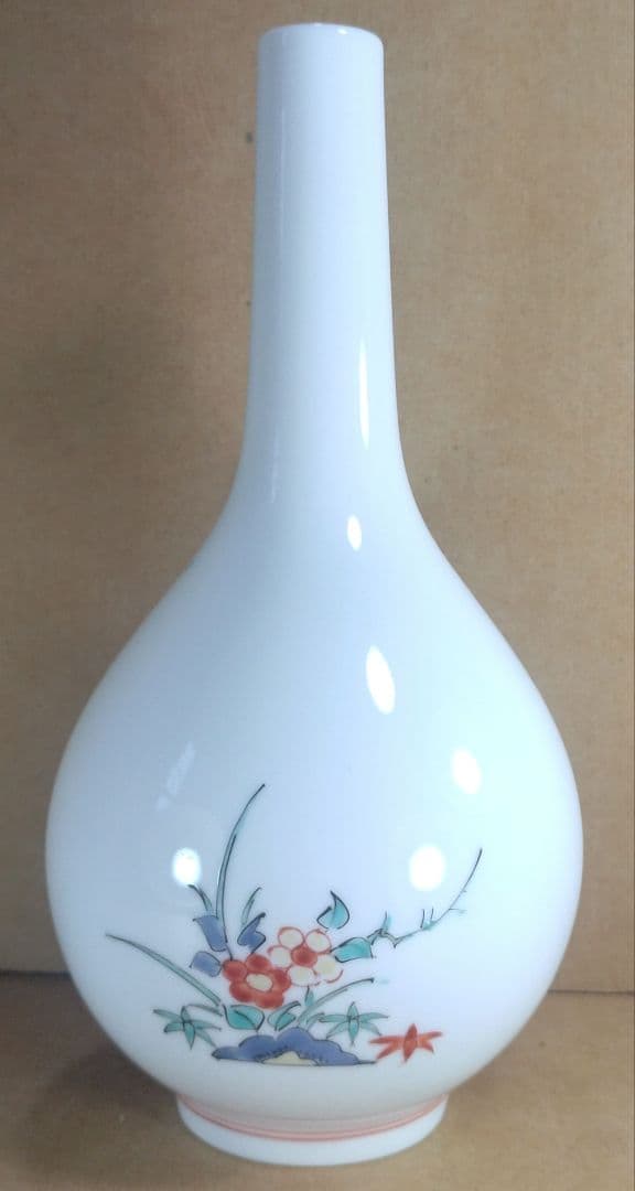 【本物保証】十四代 酒井田柿右衛門(人間国宝) 錦梅鳥文一輪生 共箱 未使用品