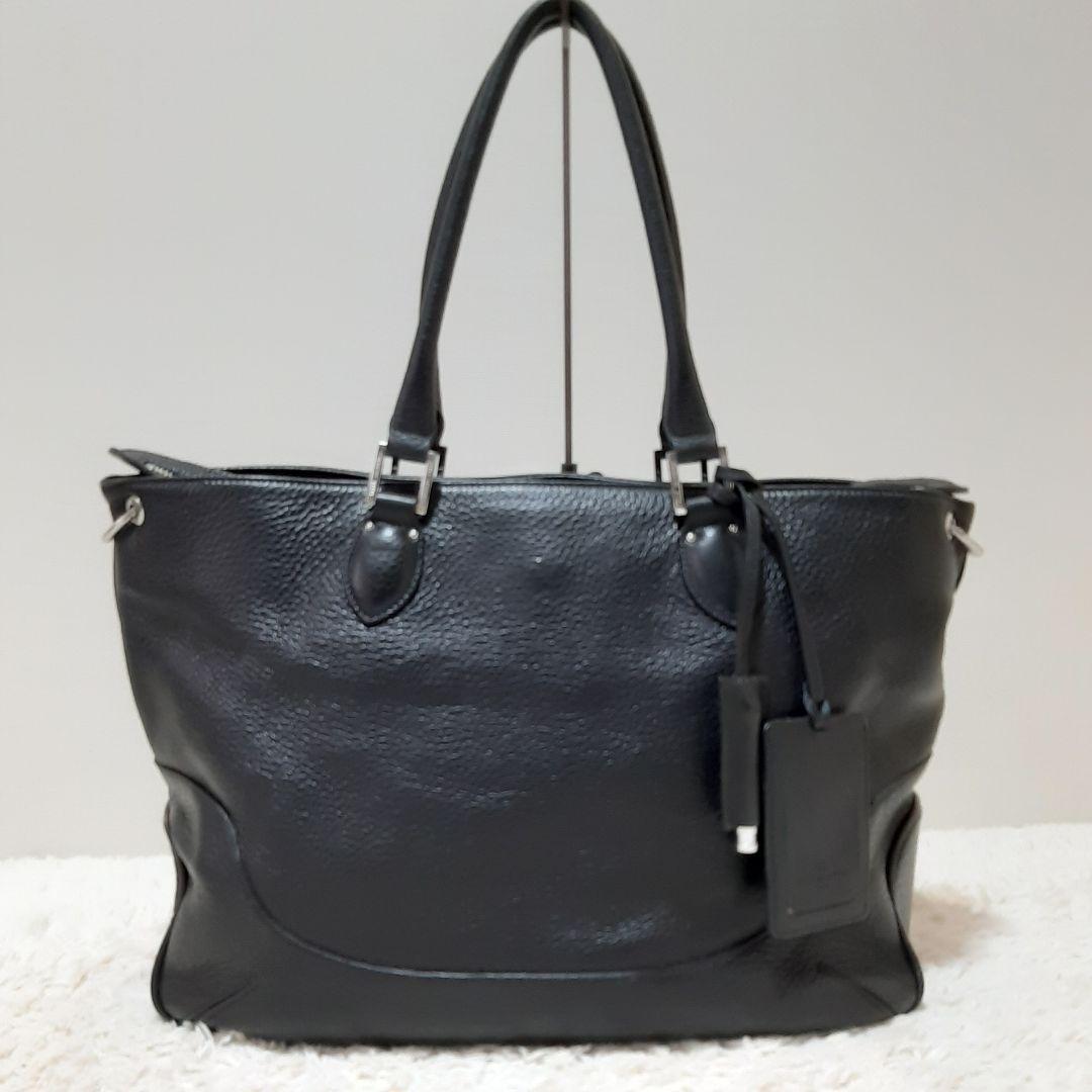 美品　pelle morbida ペッレモルビダ レザー　黒　2way バッグ