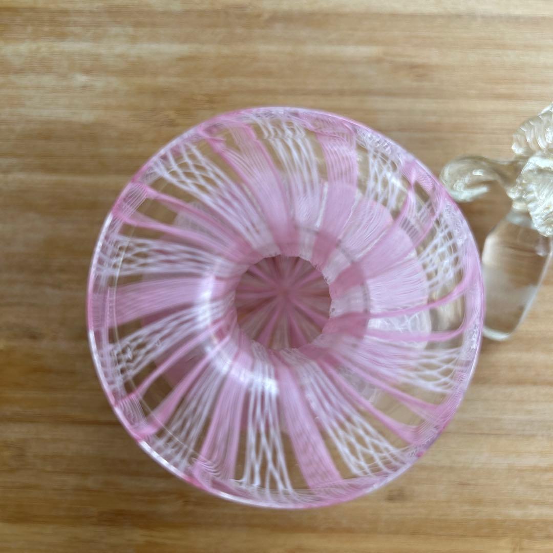 【ベネチアングラス】ムラーノ　レース柄　置物