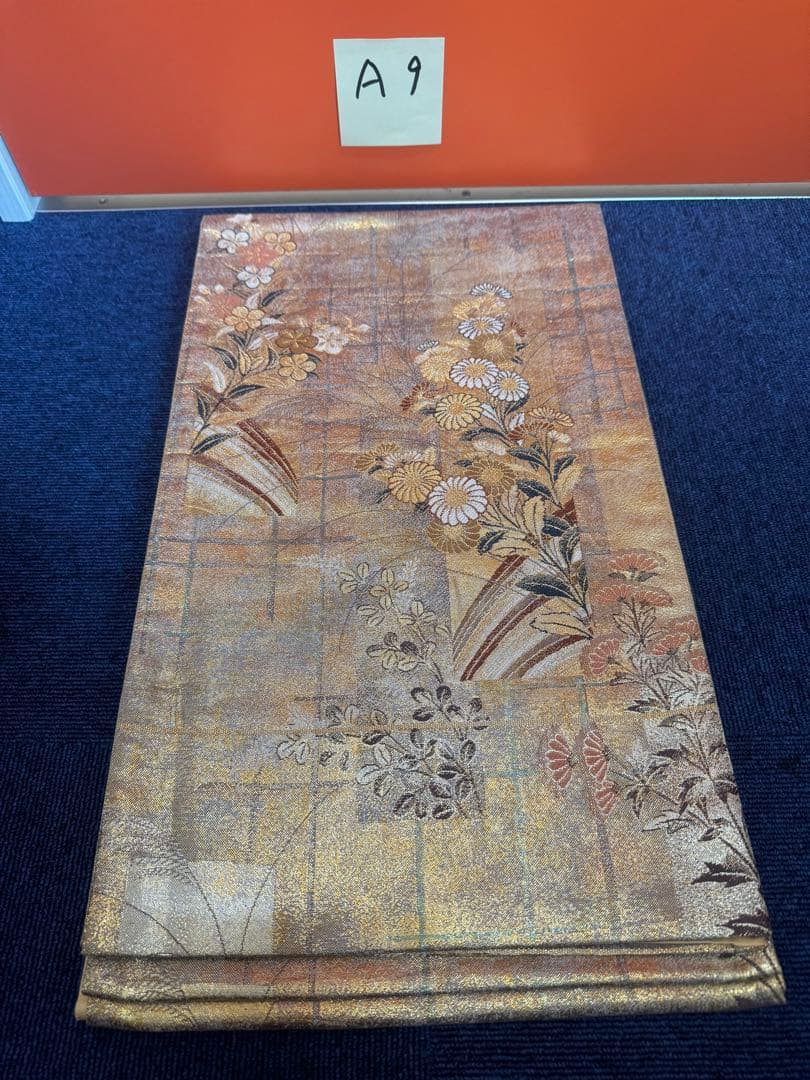 1925 袋帯 古代彫金紋  西陣織   金糸　高級上質上品　約440cm未使用