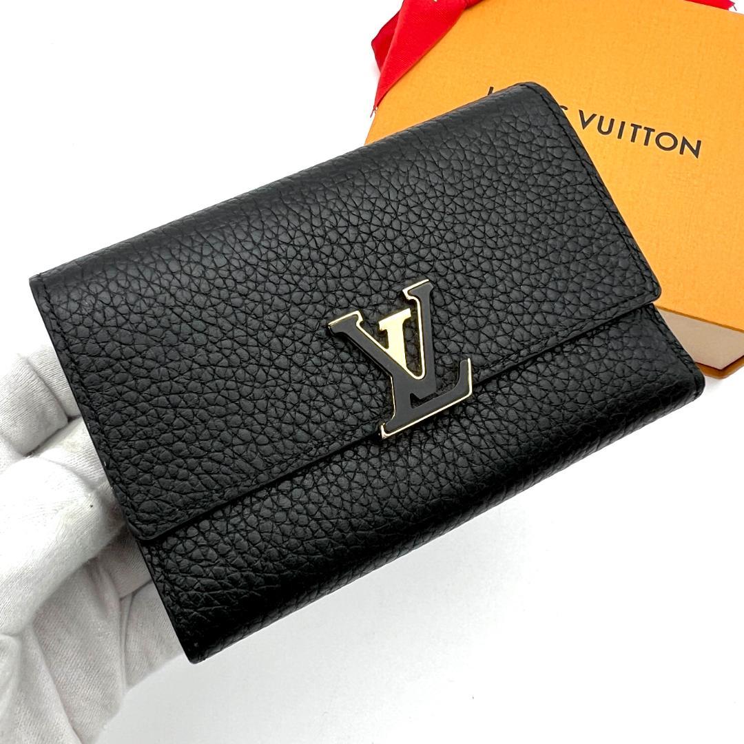 【超極美品】ルイヴィトン ポルトフォイユ カプシーヌ コンパクト 黒 A658