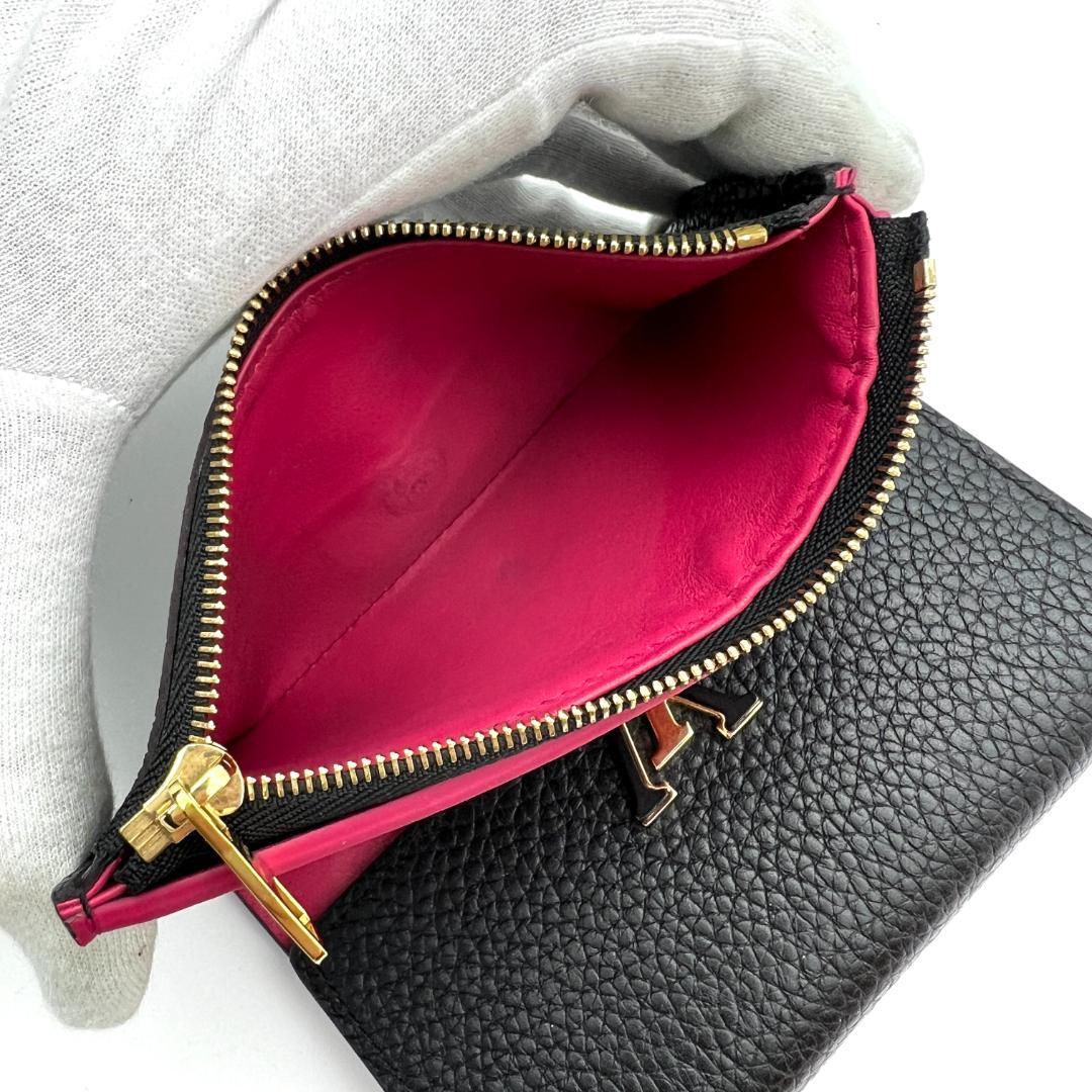 【超極美品】ルイヴィトン ポルトフォイユ カプシーヌ コンパクト 黒 A658