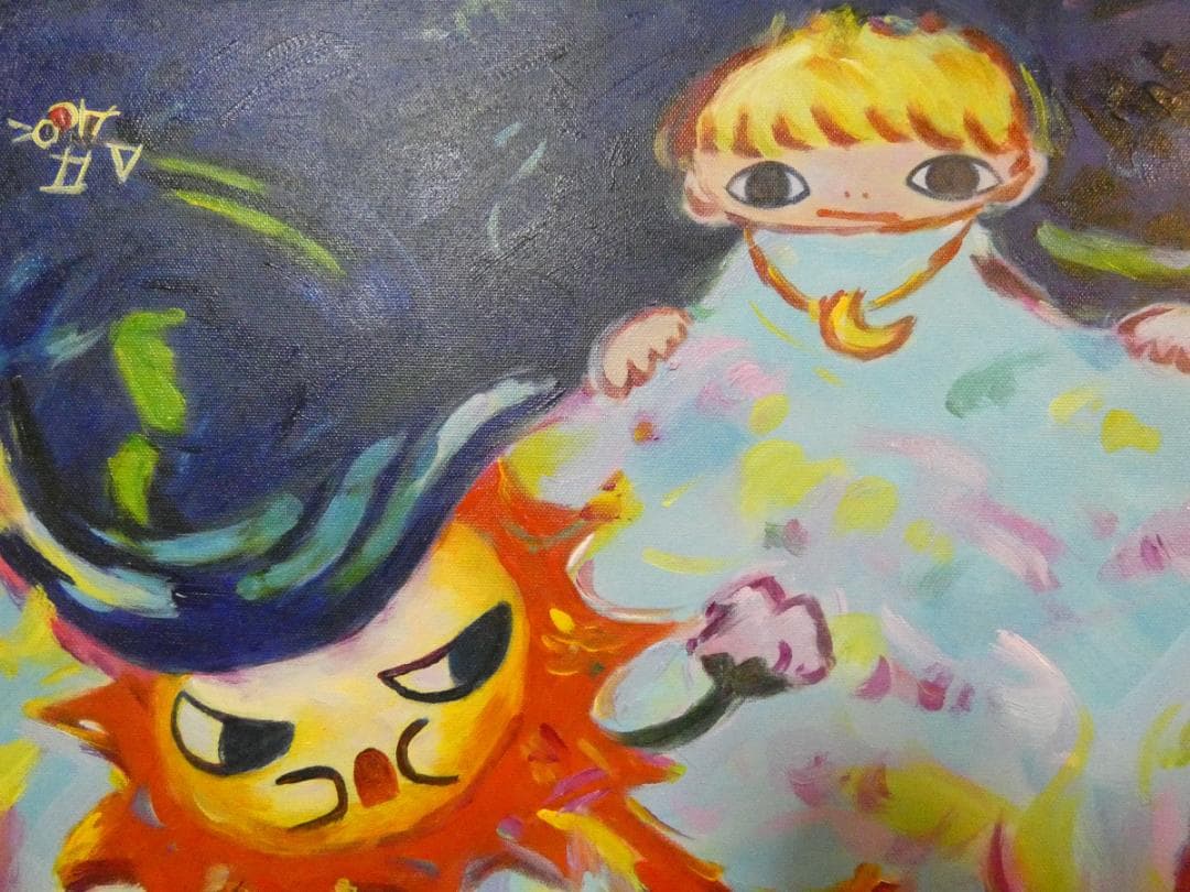 油絵　額付き　ロッカクアヤコ　 【　人物　】手描き　F6