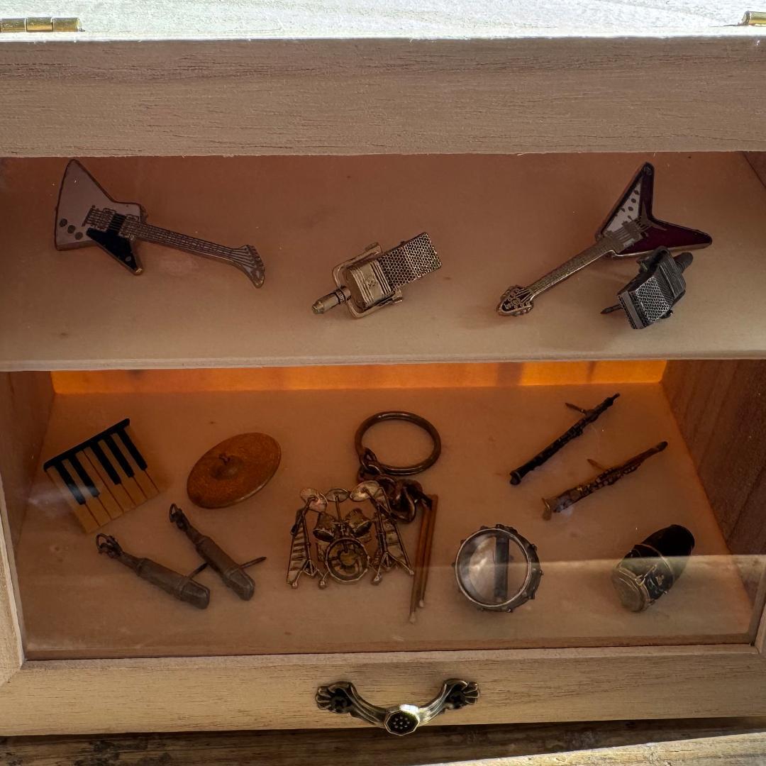 昭和レトロ 楽器ミニチュア1５点 豪華コレクション箱付