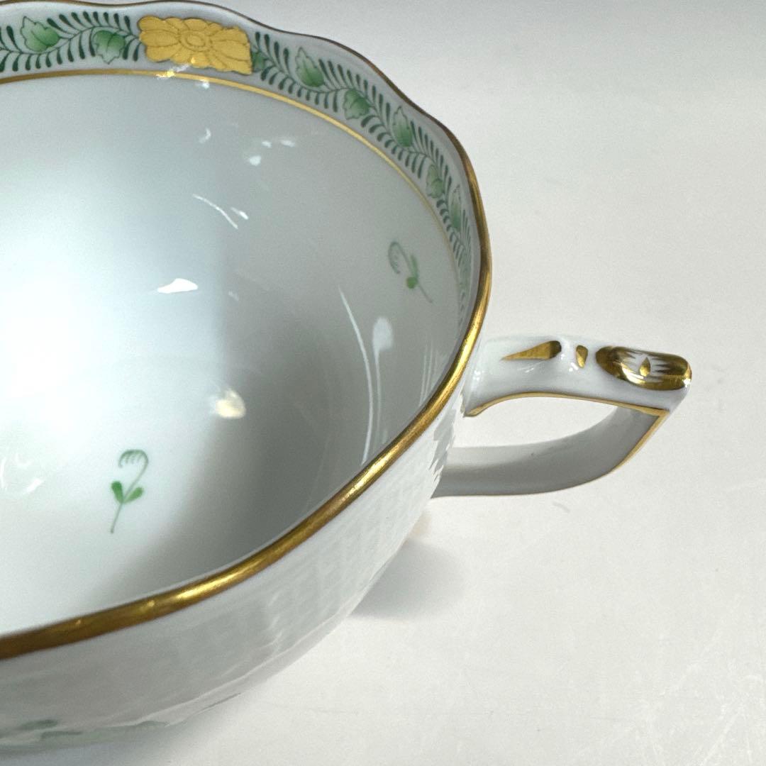 ヘレンド アポニー・ヒストリック・グリーン ティーカップ&ソーサー 2客