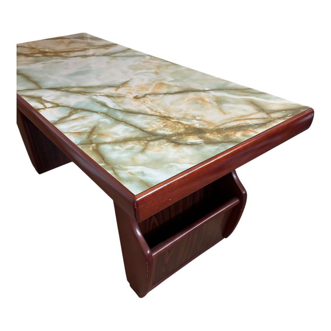昭和レトロ 大理石柄 木製センターテーブル 応接間 アンティーク古家具